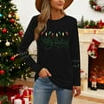 thumbnail image 3 of Christmas Tree Shirt Women Christmas Embroidered Trees Long Sleeve Shirts Gift Xmas Graphic Tee Tops, 3 of 7
