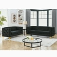 thumbnail image 3 of 3+2 Seater Velvet Sofa Set | Plush Black Upholstery | Pine &amp; Eucalyptus Frame | Metal Legs | Ships Fast from US Warehouse | Cozy Living Room Furniture, 3 of 12