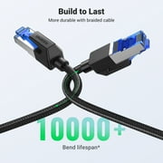 UGREEN Cat 8 High-Speed Ethernet Cable, Nylon Braided Durable Internet Cable RJ45 Lan Cable, 6 ft