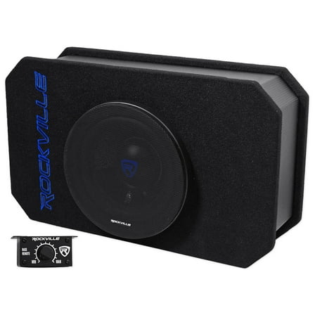 Rockville RMW8A 8" 800 Watt Ported Powered Truck Subwoofer In Slim Enclosure