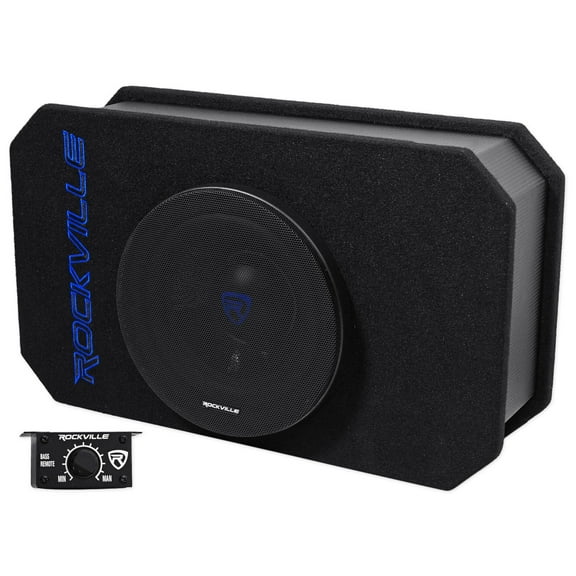 Rockville RMW8A 8" 800 Watt Ported Powered Truck Subwoofer In Slim Enclosure