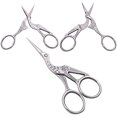 thumbnail image 4 of 3 Pack Arolly Embroidery Scissors 4.5-inch Small Sewing Scissors Retro Style Craft Scissors for Art Needle Work -Sliver, Gold, Brown, 4 of 5