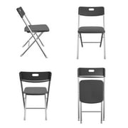 Mainstays Resin Seat & Back Folding Chair, Black, 4-Pack