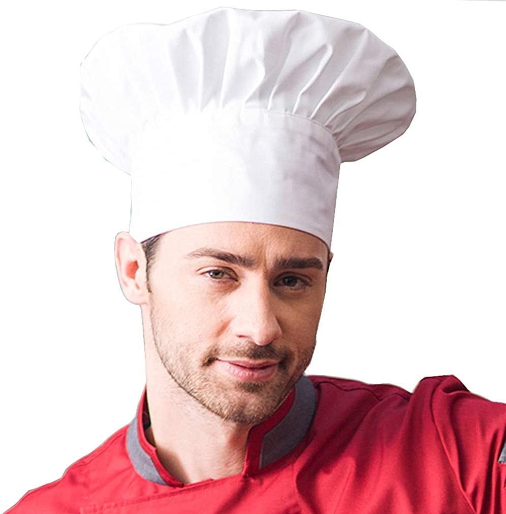 Chef Hat Adult Adjustable Elastic Baker Kitchen Cooking Classic Chef Cap White 