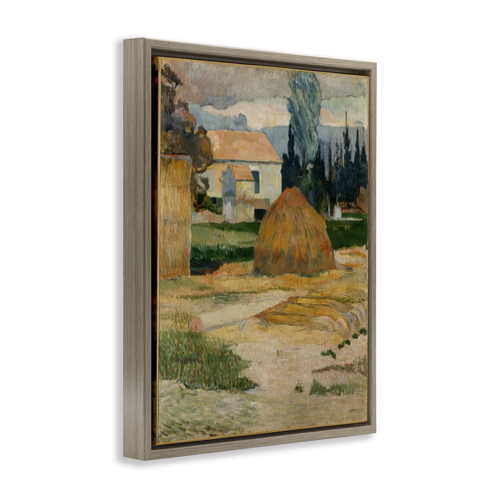 Stupell Industries Gauguin Classical Landscape Landscape & Nature Painting Brown Floater Framed Canvas Art Print Wall Art, 17 x 21