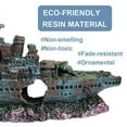 Creative Resin Material Wreck Sailing Boat Sunk Ship Destroyer Aquarium