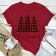 thumbnail image 4 of Haut de Sapin de Noël Femme Décontracté Col Rond Manches Courtes T-shirt Imprimé Sapin de Noël Haut, 4 of 6