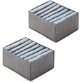 thumbnail image 1 of Juego de 2 organizadores de cajones de ropa plegables no tejidos de gran tamaño, 7 compartimentos, divisores de cajones, cajas de almacenamiento para pantalones vaqueros, camisetas, 1 of 5