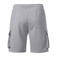 thumbnail image 3 of Domuza Cargo Sweat Shorts for Men Casual Elastic Waist Drawstring Gym Relaxed Fit Athletic Jogger Shorts with 5 Pockets Light Gray S, 3 of 3