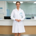 thumbnail image 1 of Versatile Lab Coat by Court for and Clinical Duty Long Sleeve Notched Collar Design with Practical Slant Pockets and Classic, 1 of 3