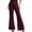 Burgundy, variant on Women High Waist Sequin Flare Pants Elastic Smocked Waist Solid Colors Sparkly Bell Bottom Pants for Party Disco