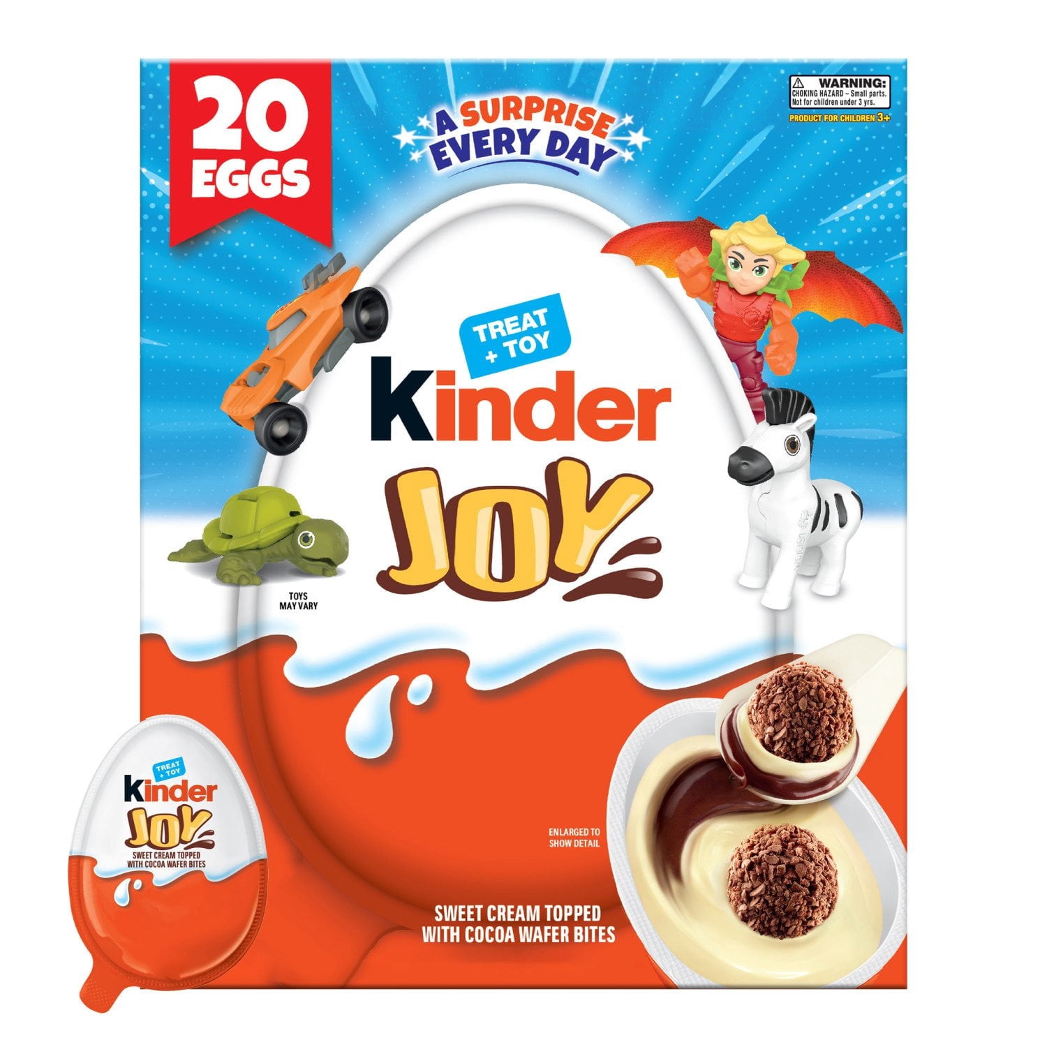 Kinder Joy White Chocolate Surprise Eggs, 0.7 oz 20 pk Pack of 2 with Serving Bowl by OMA