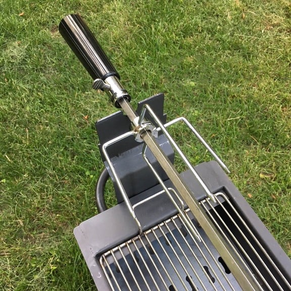 LOLIPPYY 2Pcs Stainless Steel Rotisserie Prongs Meat Forks for Bbq with Tapered Four Prong Offset Design