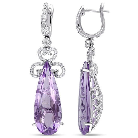 Everly Women's Amethyst 14k White Gold Earrings