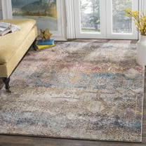 SAFAVIEH Bristol Elihu Abstract Polyester Area Rug, Turquoise/Multi, 3' x 5'