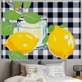 thumbnail image 2 of BCIIG Lemons Checkered Table Cloth Summer Tapestry Wall Hanging Unique Style Graphic Tapestries Home Wall Decor Art for Living Room Bedroom Apartment Farmhouse Dorm 40x60inch, 2 of 6