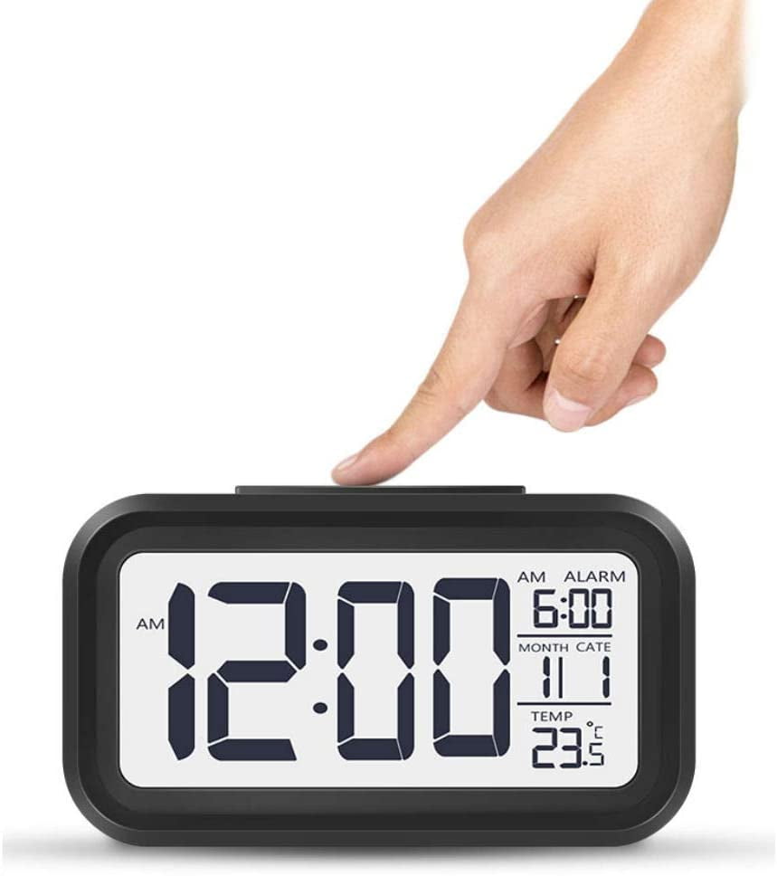 Alarm Clock Smart Snooze Digital Light Backlight Time Display Led RECHARGEABLE 