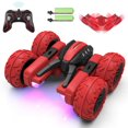 thumbnail image 1 of CNKOO 2.4GHz RC Car for Kids  360° Rotation Remote Control Stunt Car for Boys and Girls  4WD Off-Road Double Side Driving Vehicles with LED Lights  Red, 1 of 9