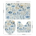 thumbnail image 3 of Floral Colorful Flower 3 Piece Bath Rugs Mat Set, Flannel Mats, Machine Washable Carpets Mat for Bathroom Kitchen, Tub Toilet Contour Mat Lid Cover, 3 of 7