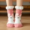 thumbnail image 3 of MZXELPRJD No Show Socks Womens Christmas Cartoon Floor Socks Thicken Warm Non-slip Sleeping Socks Slippers Socks, Crew Socks for Women Pink, 3 of 4