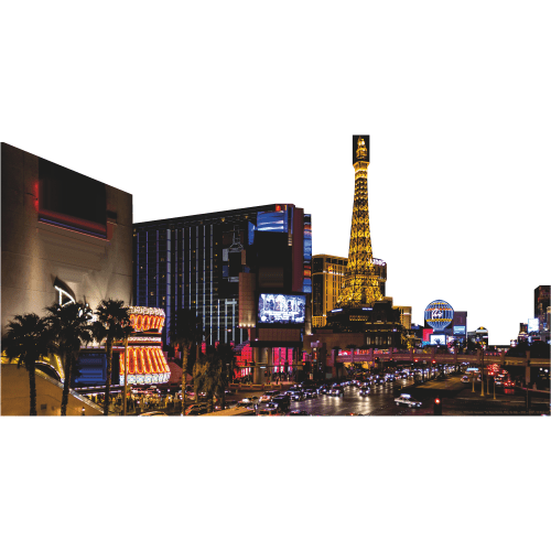 SP13518 Las Vegas Strip Night Skyline Cardboard Cutout Standee Standup