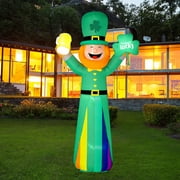 Nifti Nest St. Patrick's Day 8.8 FT Inflatables Leprechaun and Shamrock, Lighted Inflatable, Irish Holiday Decoration, Holiday Decoration, Garden Decoration, Outdoor Decor
