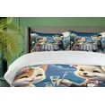 thumbnail image 5 of Ambesonne Cat Duvet Cover Set, Gentleman Puppy Kitty Lady Date, Queen, Night Blue Rose Apricot, 5 of 6