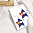thumbnail image 4 of Leather Earrings Colorado Snow Mountain Decorative Star Faux Leather Earring Lightweight Dangle Drop Earrings For Women, 4 of 6