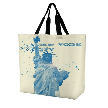 American New York T-shirt Women s Casual Shoulder Bag Shopping Bag Lady Handbag Eco Reusable Large Tote Shopper Storage Bags
