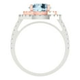 thumbnail image 4 of 2.6 ct Round Cut Natural Swiss Blue Topaz with Simulated Diamond Halo Accents 14K White/Rose Gold Womens Engagement Ring, 4 of 5