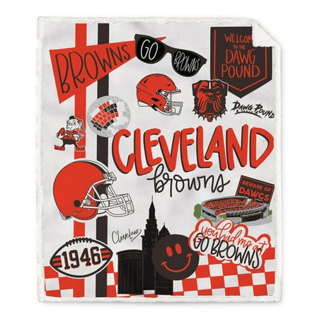 Pegasus Cleveland Browns 60" x 70" Loco Fan Ultra Cozy Sherpa Blanket
