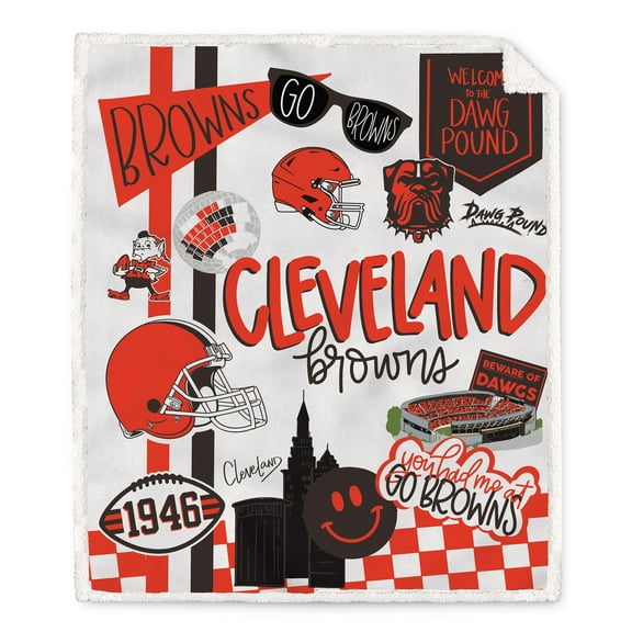 Pegasus Cleveland Browns 60" x 70" Loco Fan Ultra Cozy Sherpa Blanket