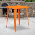 thumbnail image 3 of 31.5'' Square Orange Metal Indoor-Outdoor Bar Height Table, 3 of 3