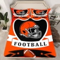 thumbnail image 2 of Erosebridal Football Cincinnati Sheet Set Twin, Soccer Sport Twin Sheet Sets, Orange Black Bedding Sets Twin Size, Breathable Room Decoration, 3pcs, 2 of 6