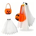 thumbnail image 3 of JHyouerji Goose Outfit Halloween Ghost Cape Costume with Pumpkin for Porch Lawn Goose Statue Outdoor Yard Decor, 3 of 5