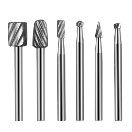 

Hzsb 6Pcs Spiral Milling Cutter High Hardness Wear-resistant Woodworking Drill Rotary Files for Home Supply