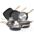 thumbnail image 2 of 19 Piece Pots and Pans Set, Granite Nonstick Cookware, Induction Compatible, Kitchen Cookware Set with Lids & Protectors, Black, 2 of 7