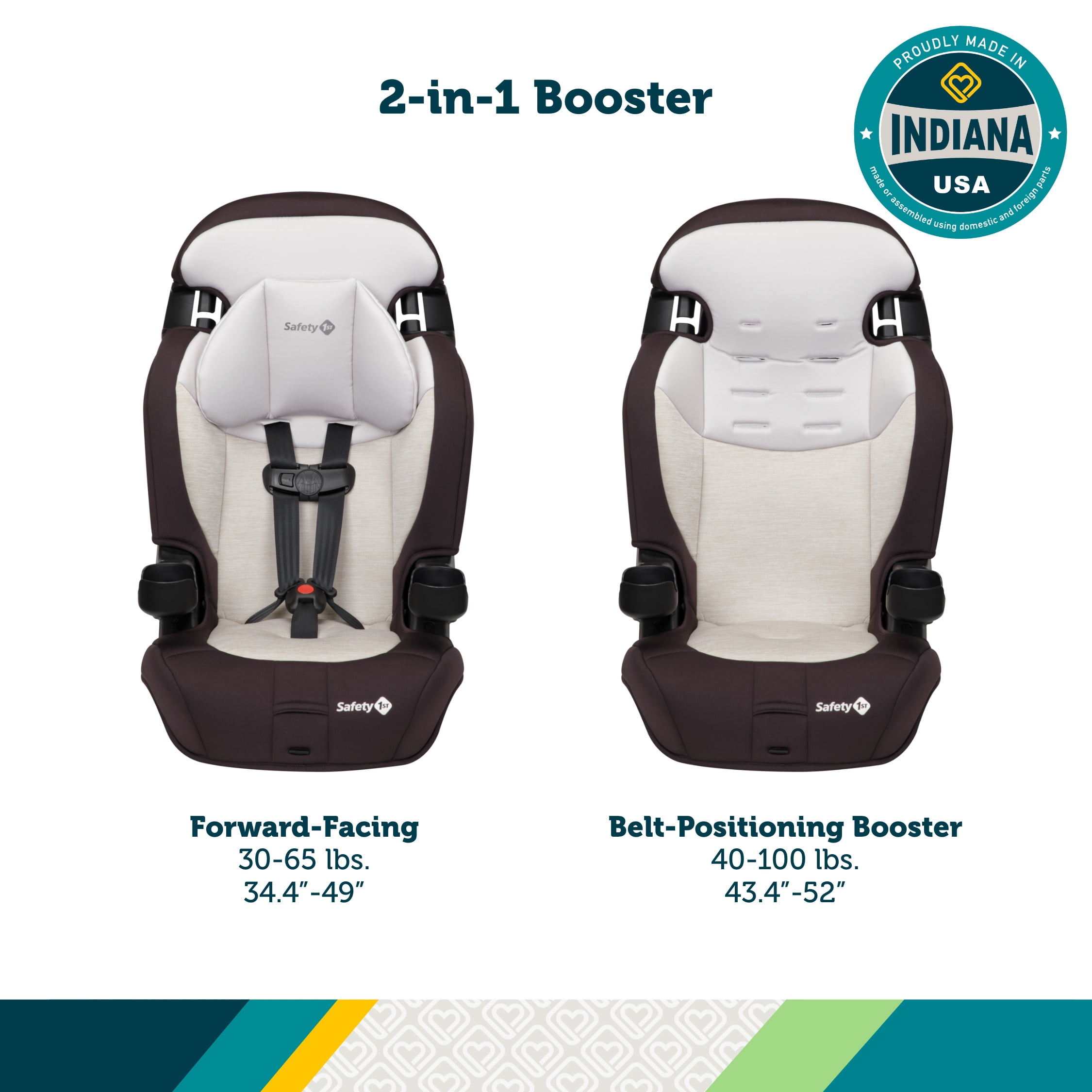 Safety 1st Grand 2-in-1 Booster Car Seat, Dunes Edge,Toddler, Unisex