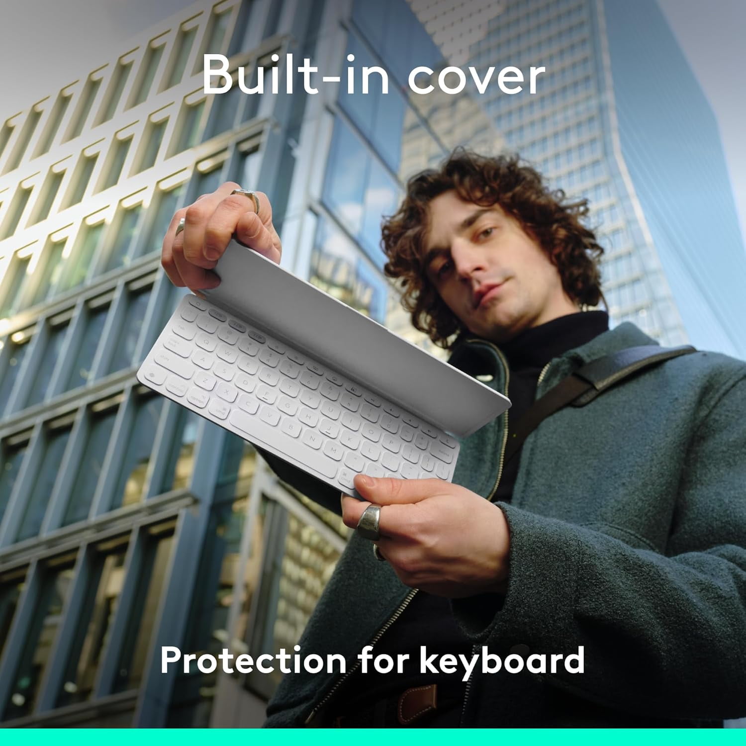 Restored Logitech Keys-to-Go 2 Portable Bluetooth Keyboard for Tablet with Built-in Cover (Refurbished)