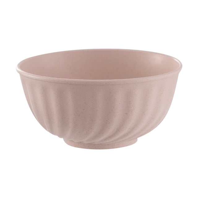 Btomtd Straw Bowl Children's Tableware Household Baby Health Tableware Kitchen Bowl Rice Bowl, Pink