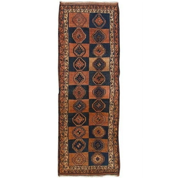 Pasargad Home Vintage Azerbaijan Multi Lamb's Wool Area Rug  4' 0" X 11' 7"