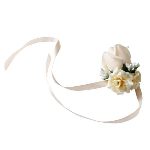 2x Ramillete de Muñeca para Boda, de Graduación, Caballeros, Damas, , Ramillete perfecl Ramillete de muñeca Flor de mano