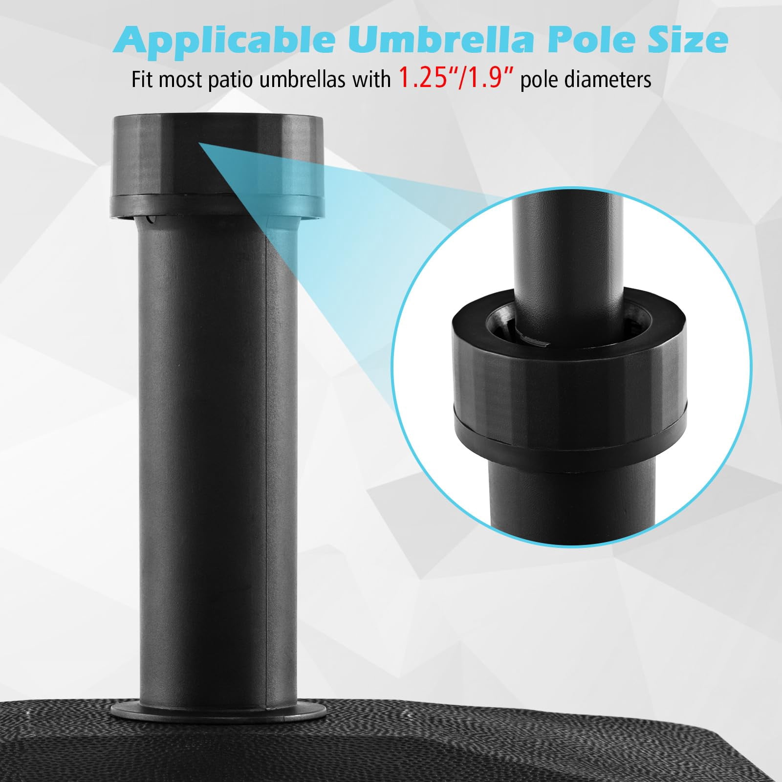 Giantex Umbrella Base with Wheels, 54 lbs Fillable Mobile Umbrella Base, Water or Sand Filled, Heavy Duty Weighted Market Table Umbrella Stand Holder for Patio Poolside Deck Garden Outdoor