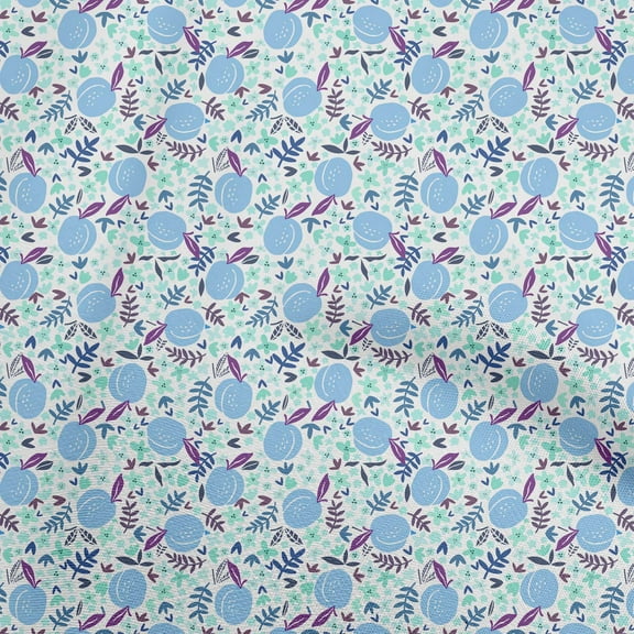 oneOone Polyester Spandex Light Blue Fabric Fruits Peach Sewing Fabric By The Yard Printed Diy Clothing Sewing Supplies 56 Inch Wide