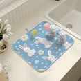 thumbnail image 4 of Yayeee Dish Drying Mat for Kitchen Counter 18" x 24" Microfiber Super Absorbent Coffee Decorative Pad, Cartoon Easter Bunnies, 4 of 9