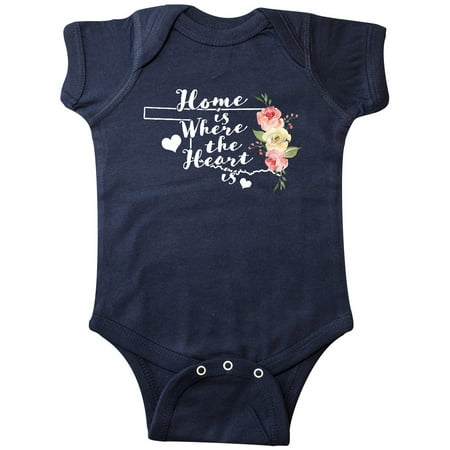 

Inktastic Oklahoma Home is Where the Heart is with Watercolor Floral Gift Baby Boy or Baby Girl Bodysuit
