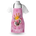 thumbnail image 3 of Teen Girls Apron Smiling Happy Princess Cat Wearing Big Glasses Hearts on the Background Print, Unisex Kitchen Bib Apron with Adjustable Neck for Cooking Baking Gardening, Pink Yellow, by Ambesonne, 3 of 3