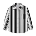thumbnail image 7 of Baby Boy Dress Shirts Boys Striped Long Sleeve Collared Button Up Shirt with Chest Pocket School Uniform, 3-4 Years Black 01, 7 of 7