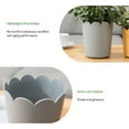 thumbnail image 5 of Set of 1 Plastic Plant Pots with Saucers, Gray, Indoor Modern Flower Pot with Drain Hole for Herbs Flowers Succulents Nursery Minimalist Design, 6.69" * 7.78", 5 of 9