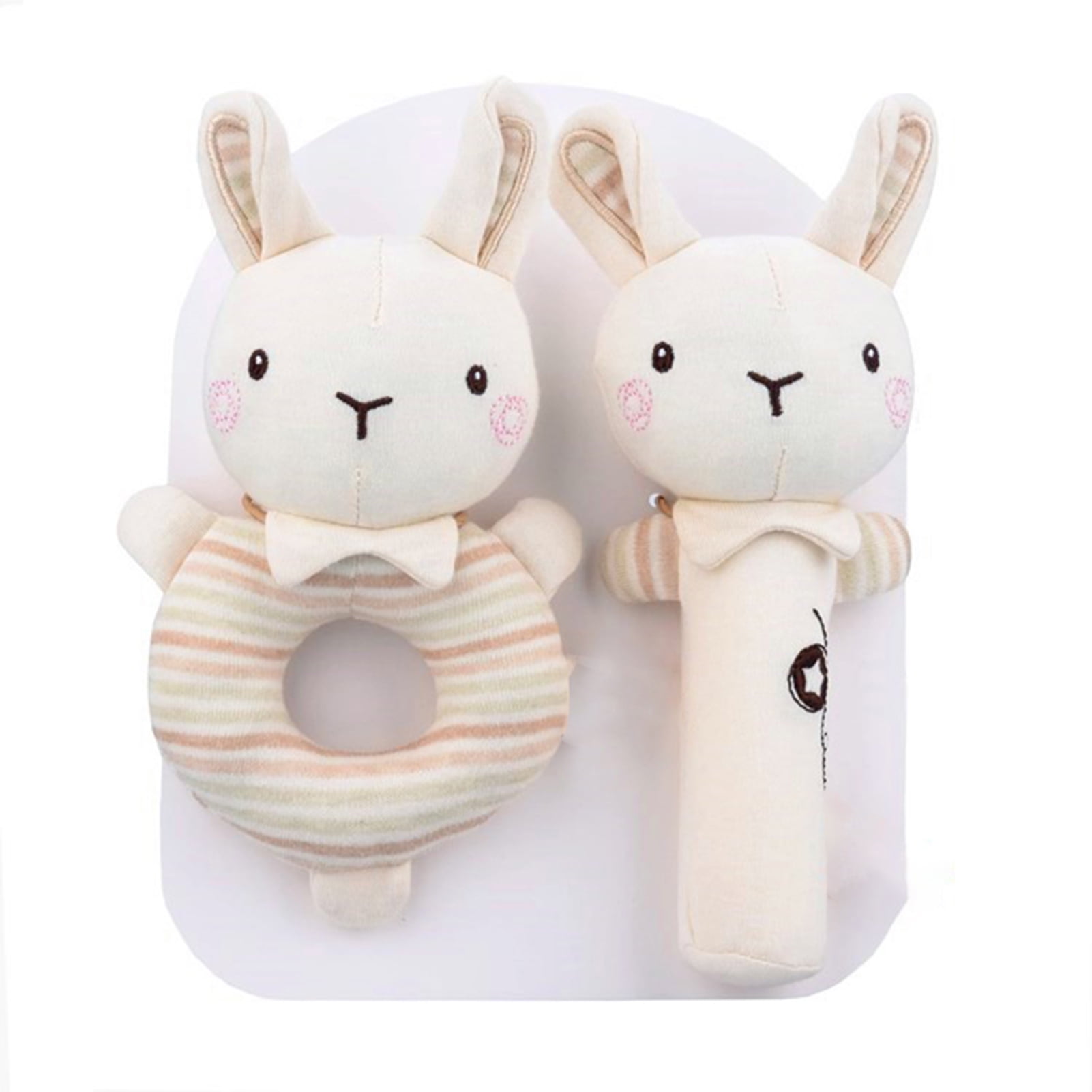 Baby Teether Rattle Newborn First Toys Bunny Rabbit  Cuddly Animal Plush Soft 